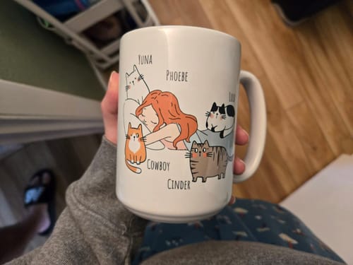Customer photo review of Personalized Cat Mug