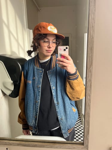 Customer photo review of Big Burnt Orange Unstructured Snapback