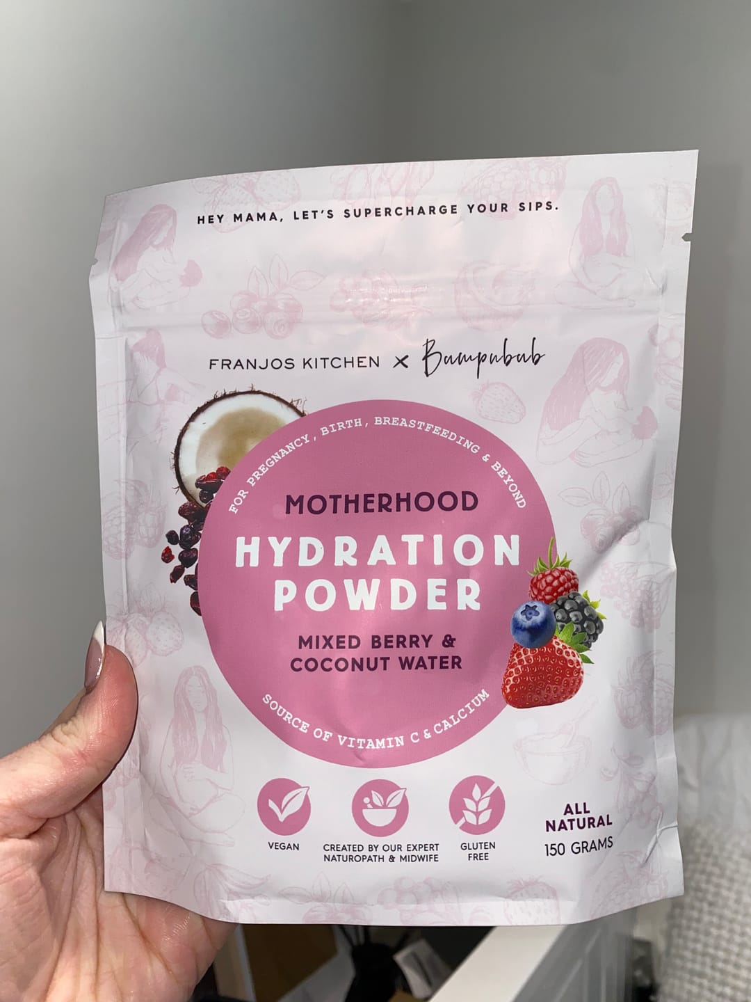 Customer photo review of Motherhood Hydration Powder - Mixed Berry