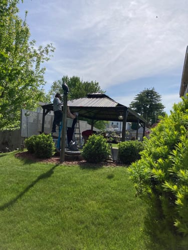 Customer photo review of EROMMY 14' X 22' Hardtop Gazebo Aluminum Frame Gazebo with Galvanized Steel Double Roof