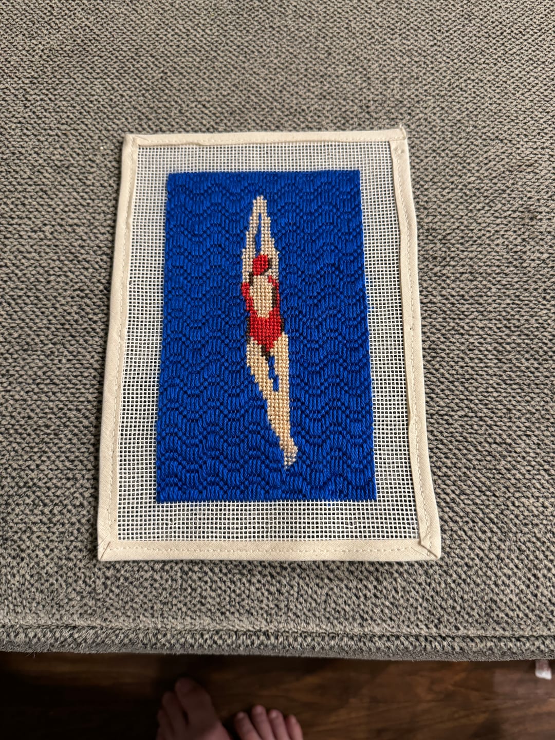 Customer photo review of Diver Needlepoint Kit for Clutch Insert/Phone Holder