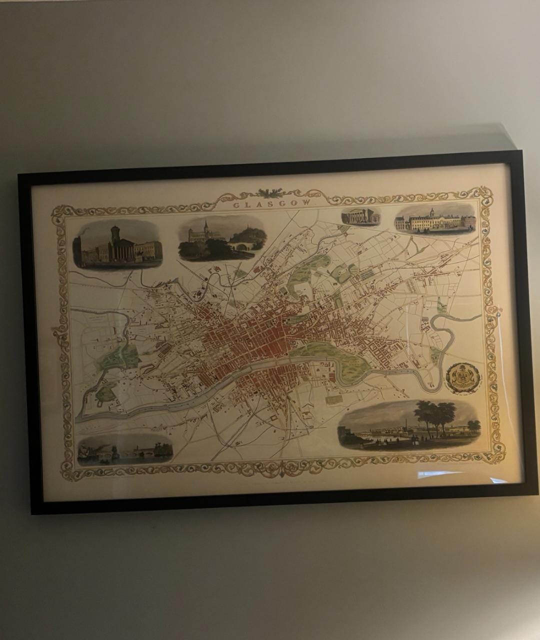 Customer photo review of Old Map of Glasgow, 1851: Royal Exchange, University, Necropolis, River Clyde, Glasgow Green