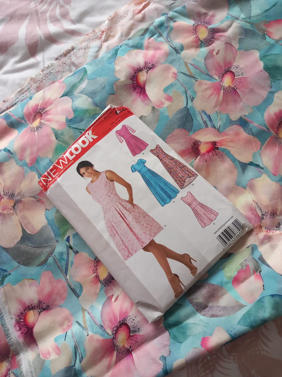 Customer photo review of Pink Flowers Cotton Sateen Fabric
