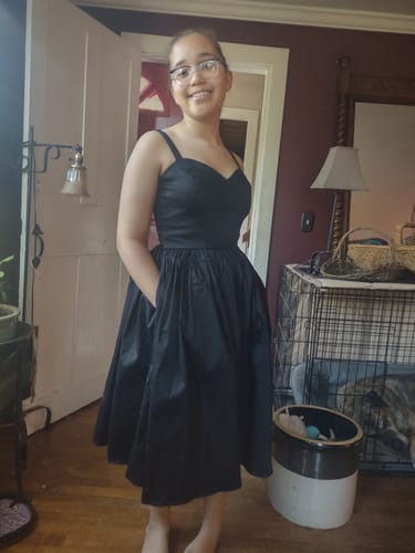 Customer photo review of Sweetheart Swing Dress in Raven Black - Vixen by Micheline Pitt