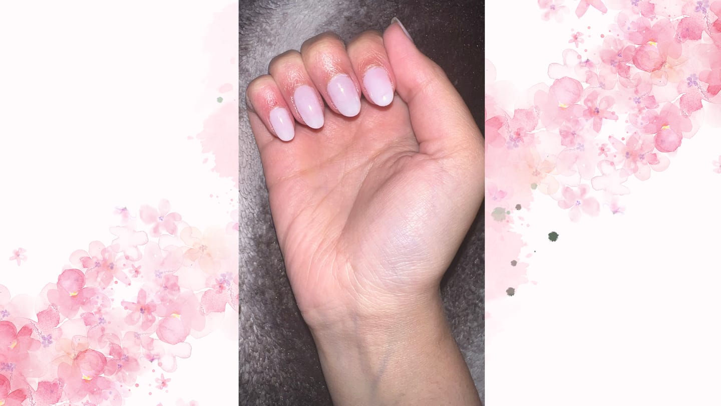 Customer photo review of Baby Pink Dipping Powder