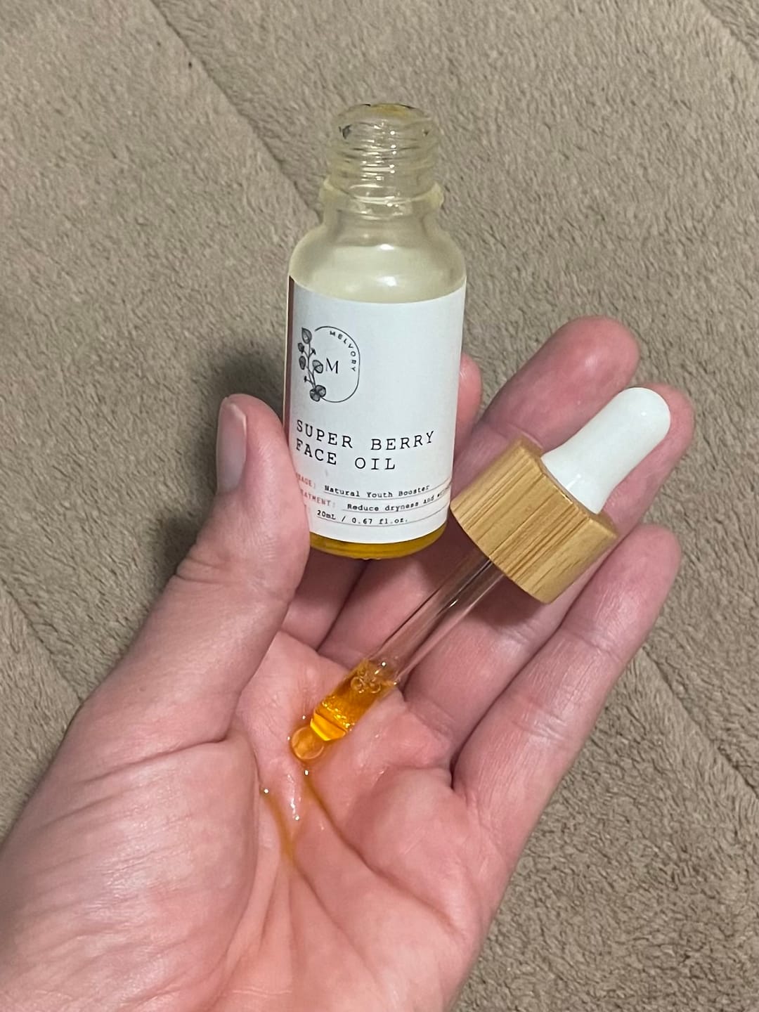 Customer photo review of Super Berry Face Oil