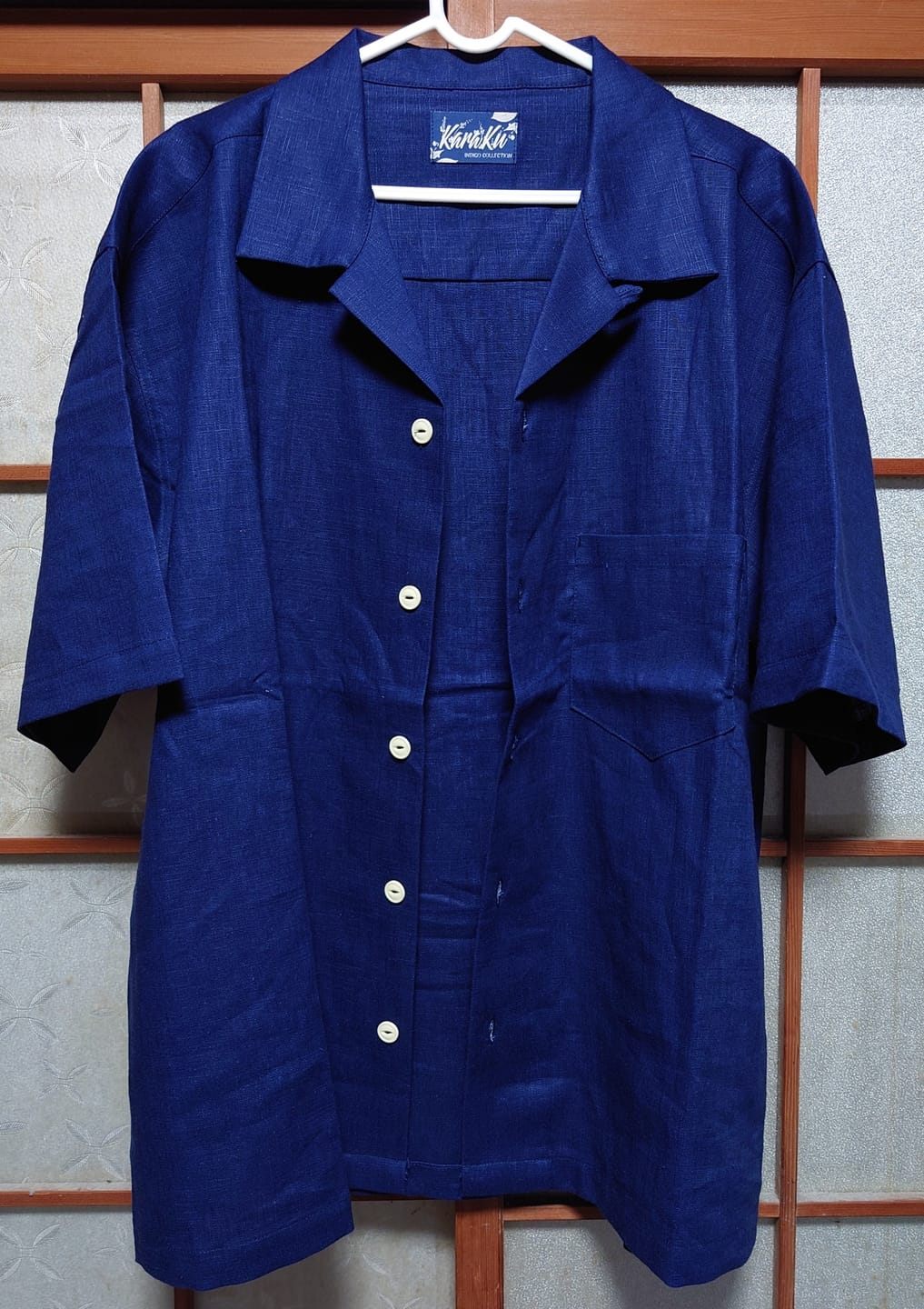 Customer photo review of 藍染　ドロップショルダー綿麻キューバシャツ