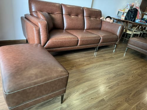 Customer photo review of WHYME - Sofa văng da 3 chỗ tựa liền
