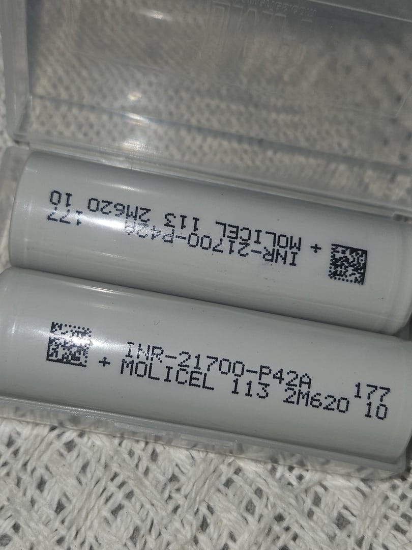 Customer photo review of Molicel P42A 21700 4200mAh 45A Battery