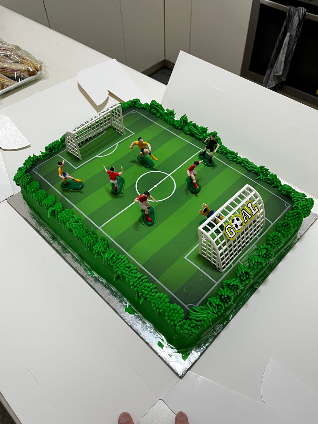 Customer photo review of Soccer Field – Cake Wrap Edible Image