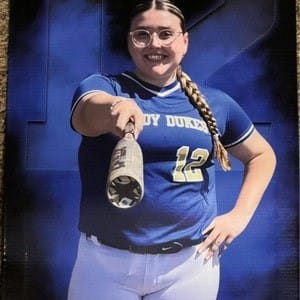 Customer photo review of Custom Sports Banner - The GOAT Softball