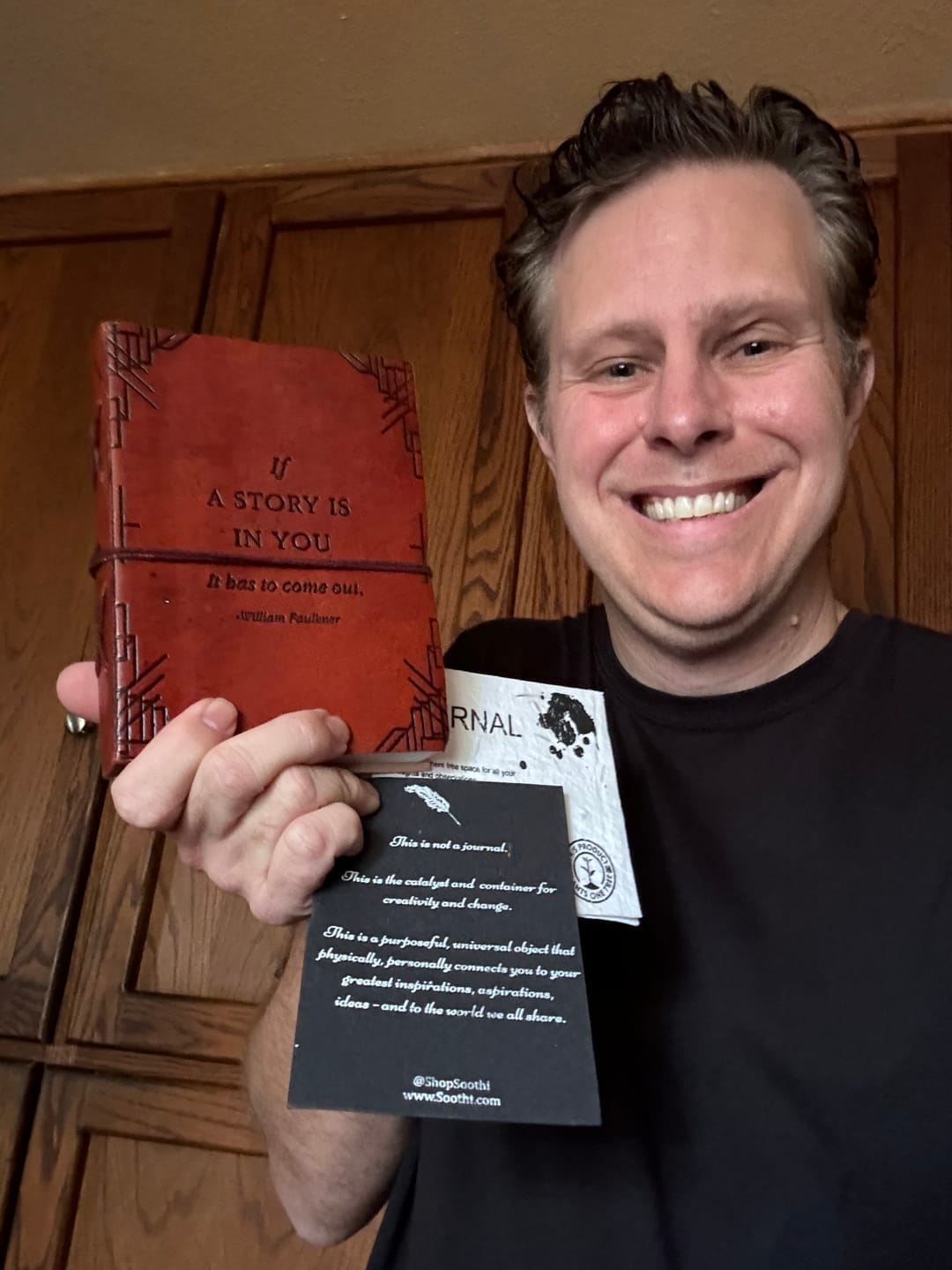 Customer photo review of "If A Story" Handmade Leather Journal