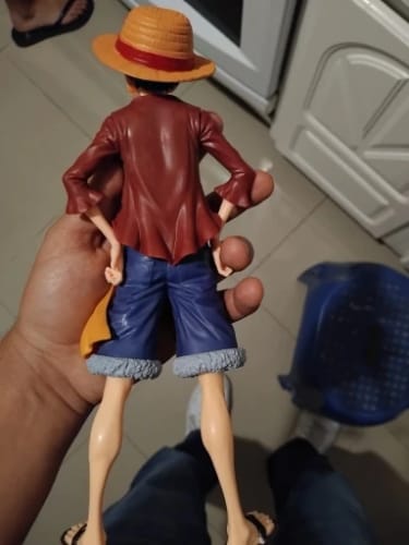 Customer photo review of Hot 28cm  One Piece Anime Figure Confident Smiley Luffy Three Form Face Changing Doll Action Figurine Model Toys  Kits