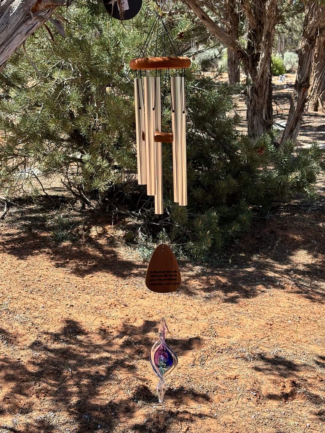 Customer photo review of Dichroic Spinner Suncatcher with Infused Cremains