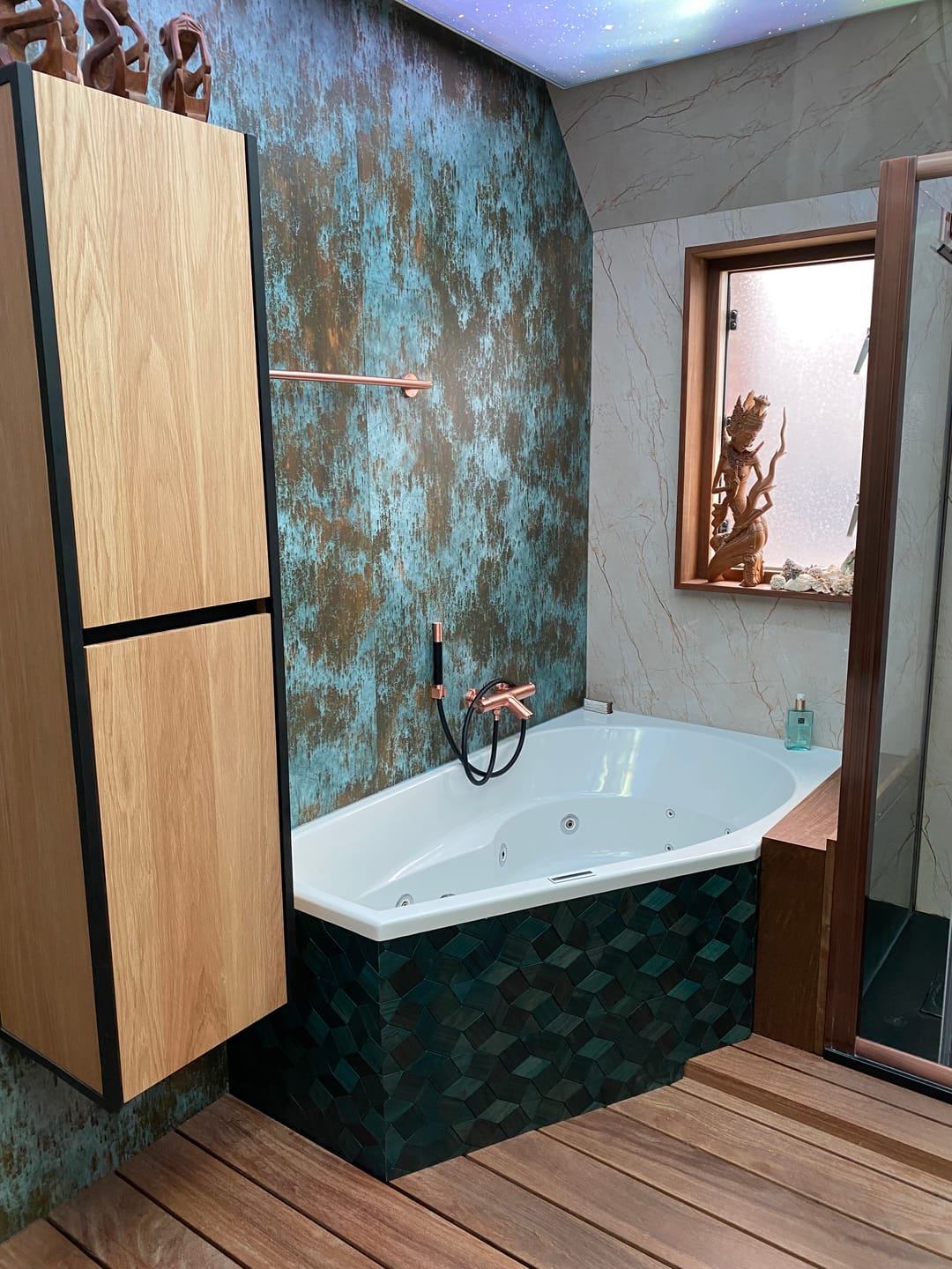 Customer photo review of Decopanel Gardenia - Cadet Blue - 60cmx60cm
