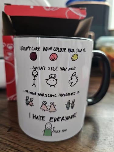 Customer photo review of I Hate Everyone Mug