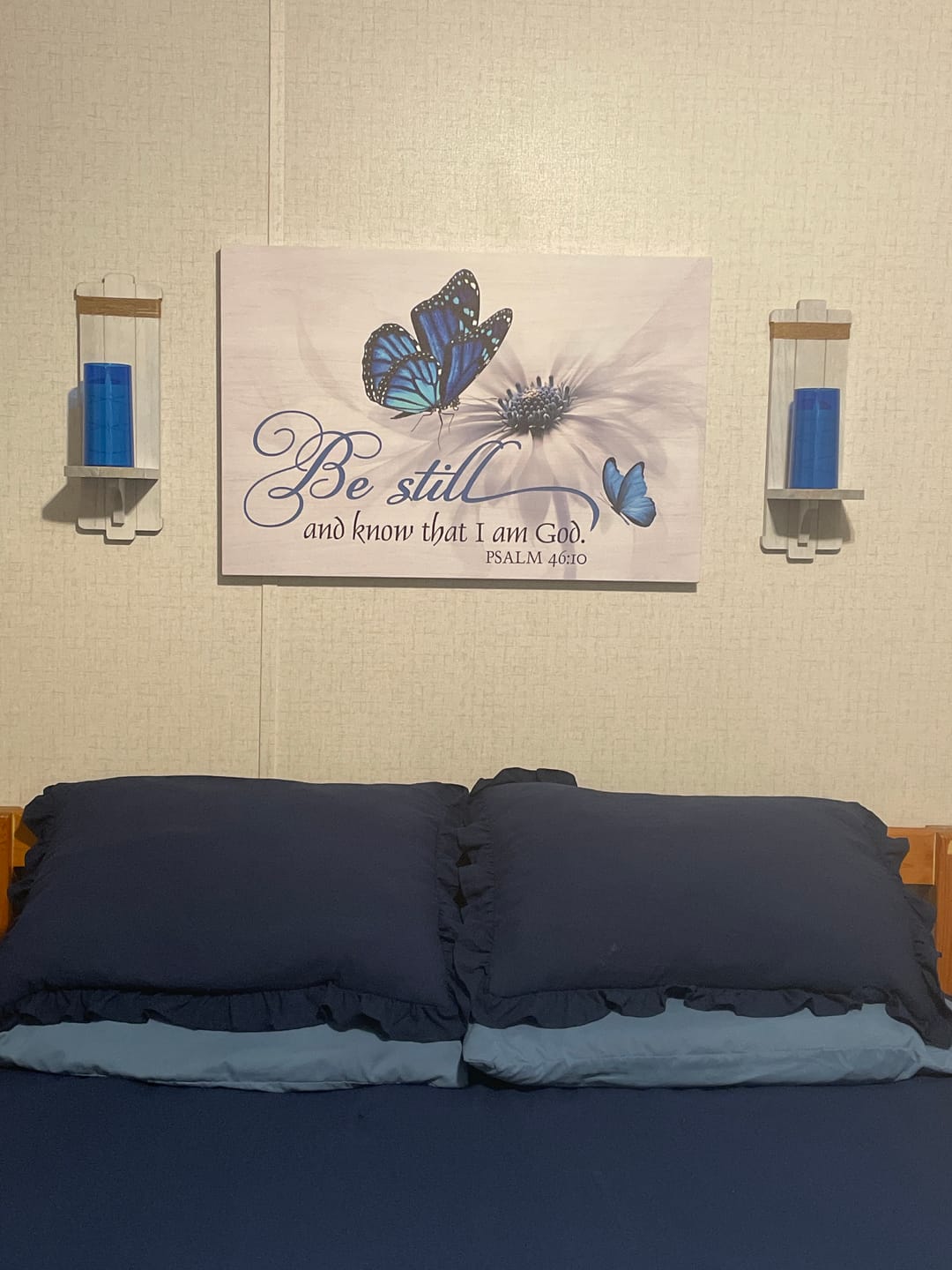 Customer photo review of Butterfly Flower Be Still And Know That I Am God Psalm 46:10 Wall Art Canvas