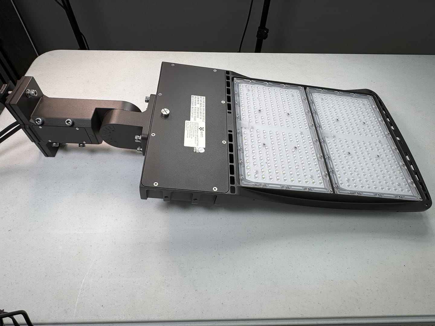 Customer photo review of LED Pole Light with Dusk to Dawn Photocell 300W/240W/200W Wattage Adjustable, 5700K, 140 LM/W, AC120-277V Universal Mount Bronze Waterproof IP65, Parking Lot Lights - Outdoor Commercial Area Street Lighting