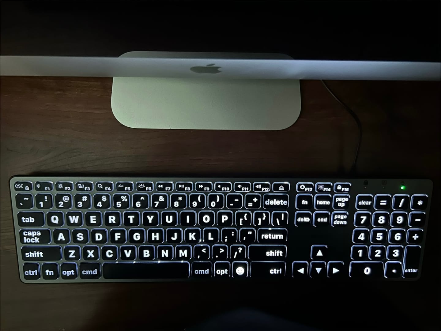 Customer photo review of Backlit Mac Keyboard | Large Print & Dual USB