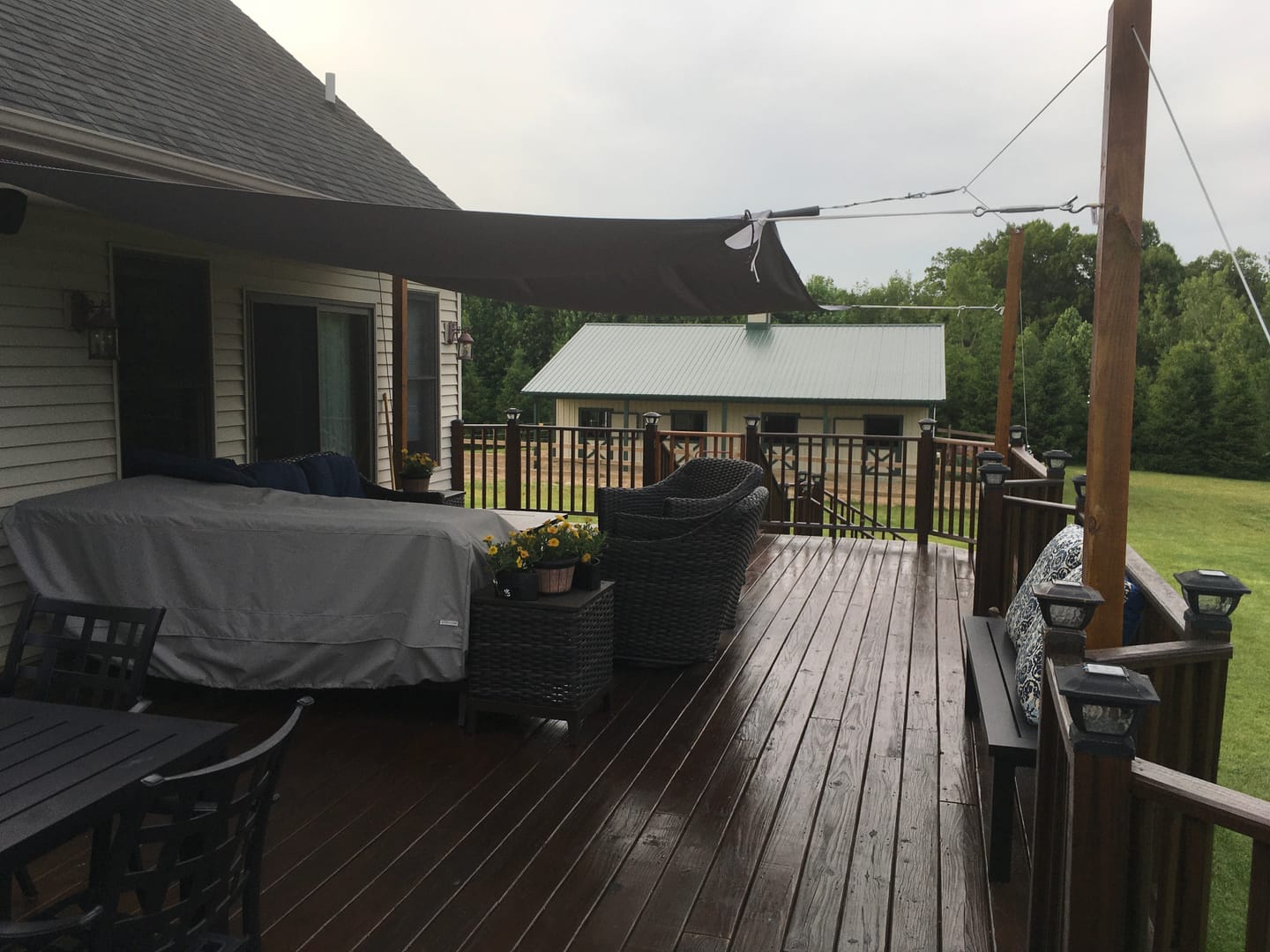 Customer photo review of Outdoor Waterproof Sun Shade Sail Opaque Privacy Protection Canopy for Patio , Garden, Backyard Lawn