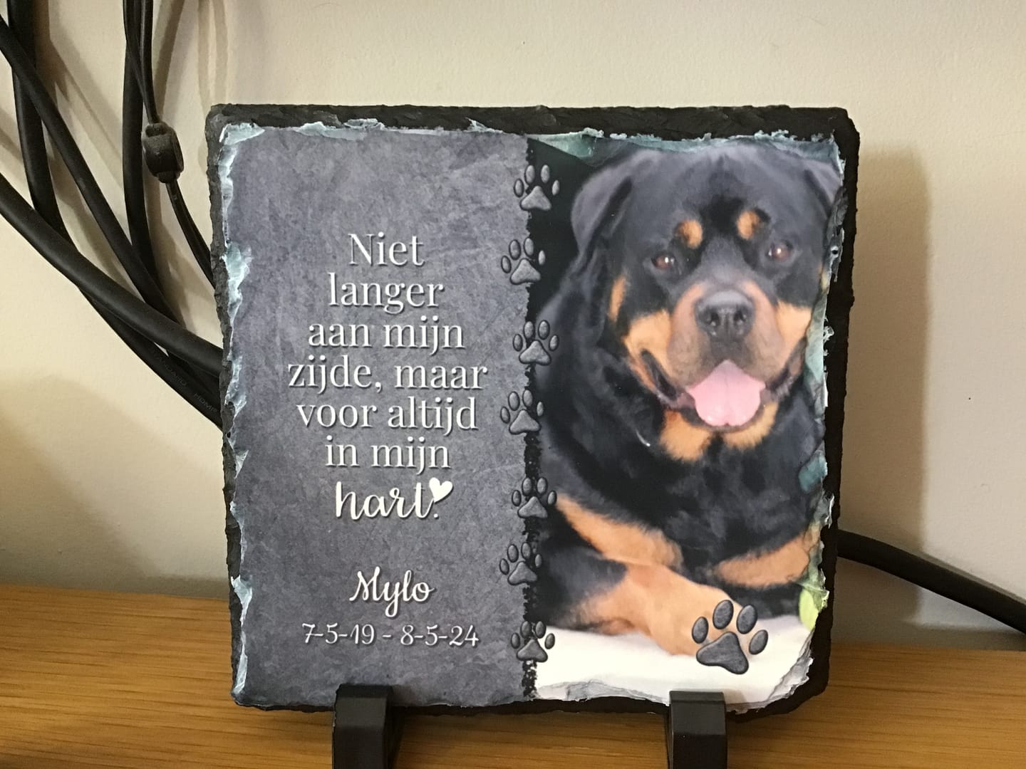 Customer photo review of Voor altijd in het hart - Gepersonaliseerde leisteen