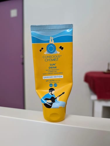 Customer photo review of Hybrid SPF 50 PA++++ Sun Drink™️ Water Resistant Unwind | Ceramide Sunscreen