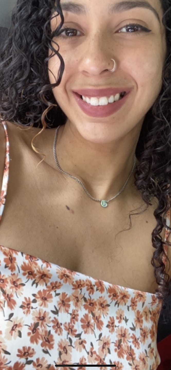 Customer photo review of Cuban Initial Necklace