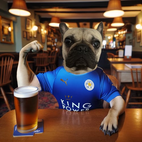 Customer photo review of Personalised Football Dog Art