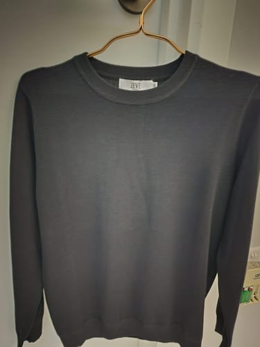 Customer photo review of Basketweave Knit Polo Tee - Black