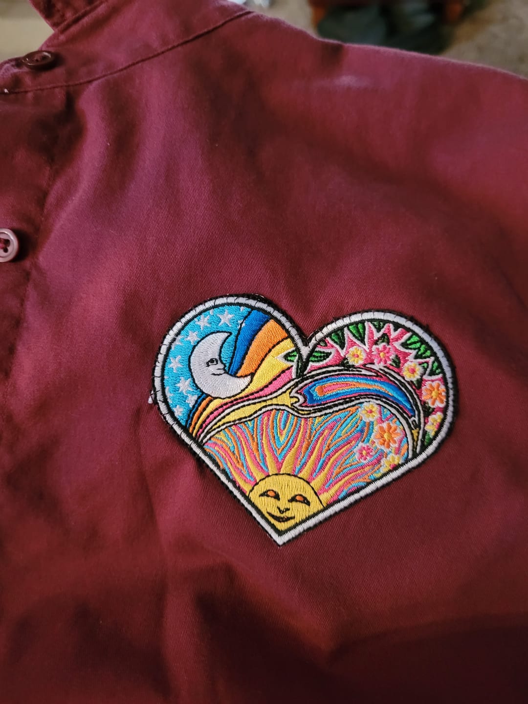 Customer photo review of Psychedelic Celestial Heart Patch