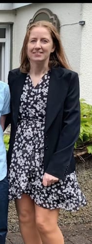 Customer photo review of Sophie Black Floral Wrap Dress
