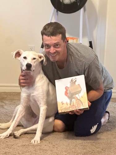 Customer photo review of 'Doggo-Terrestrial' Personalized Pet/Human Canvas