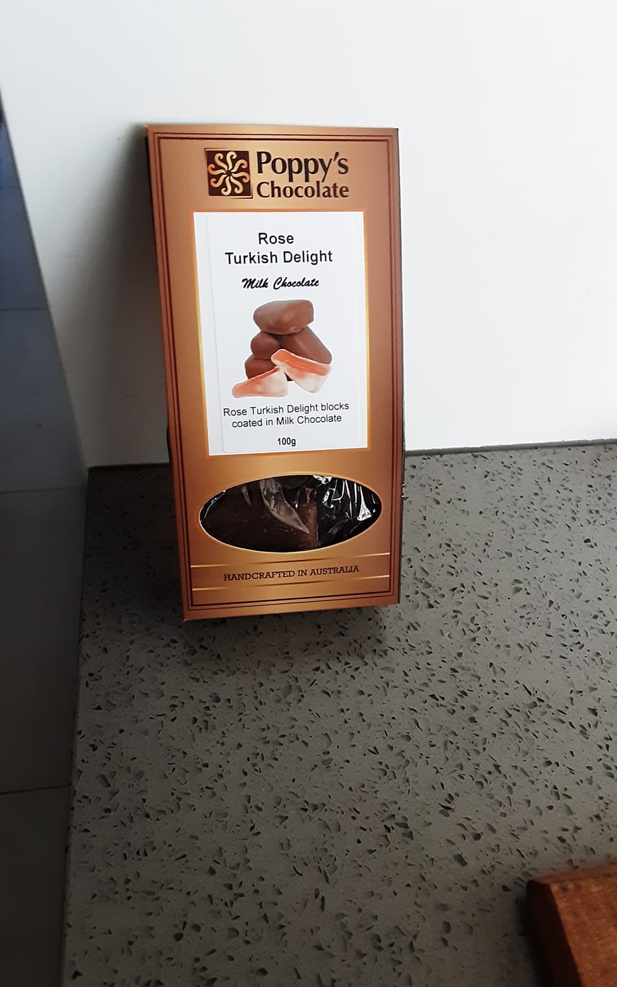 Customer photo review of Chocolate Coated Rose Flavoured Turkish Delight Milk Chocolate 100g