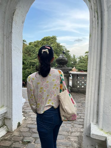 Customer photo review of Daisy Mae Long Sleeve Crop Tee