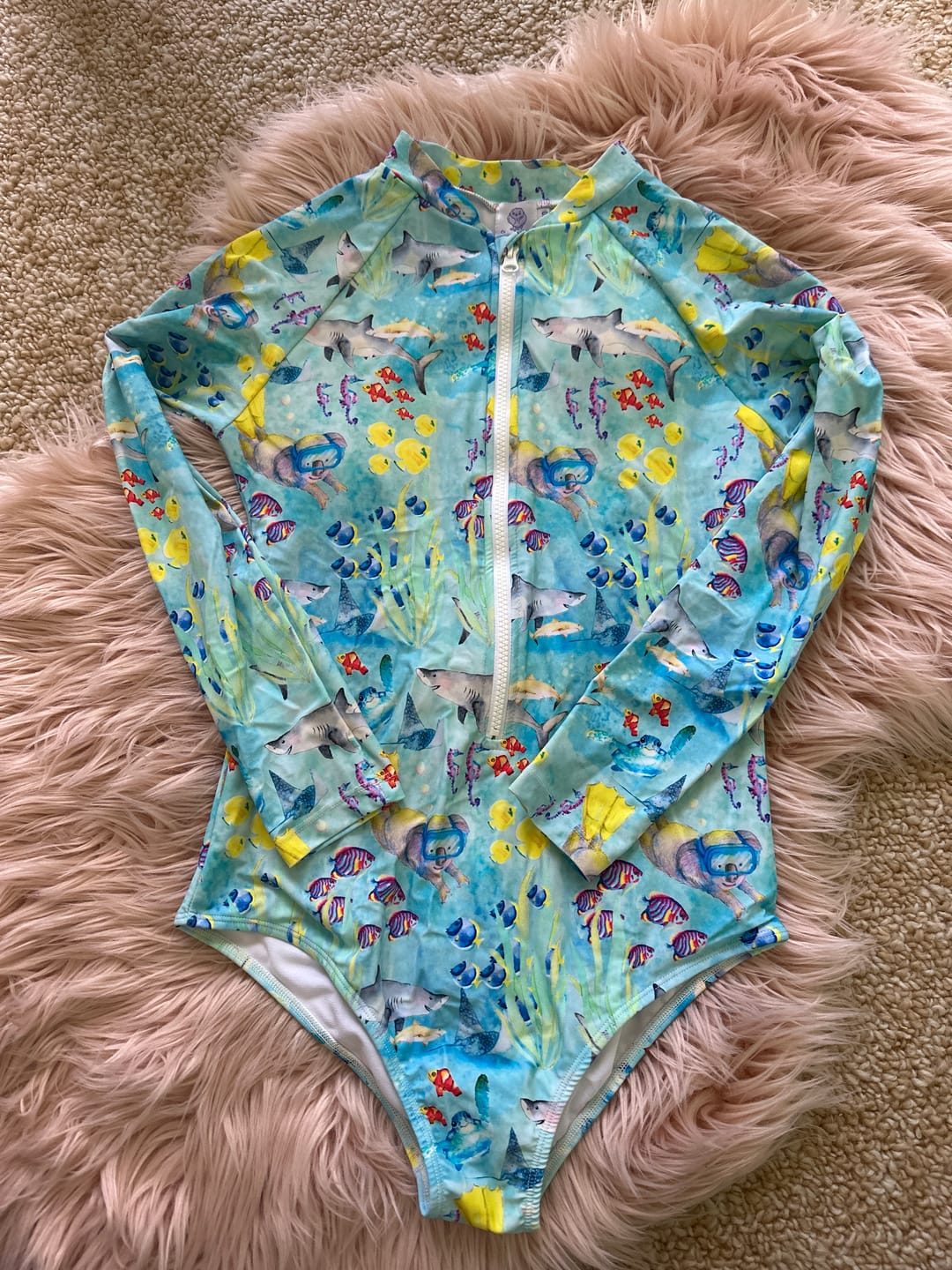Customer photo review of Great Barrier Reef Women's Long Sleeve Zip Swimmers