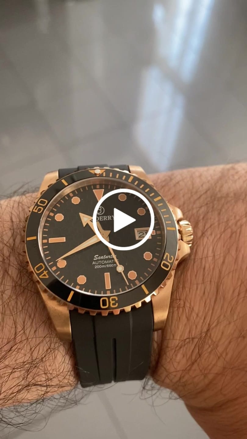 Customer video review of SEATURTLE.OCEAN(BRONZE) - Automatic Bronze Diver Watch | Black/FKM Rubber