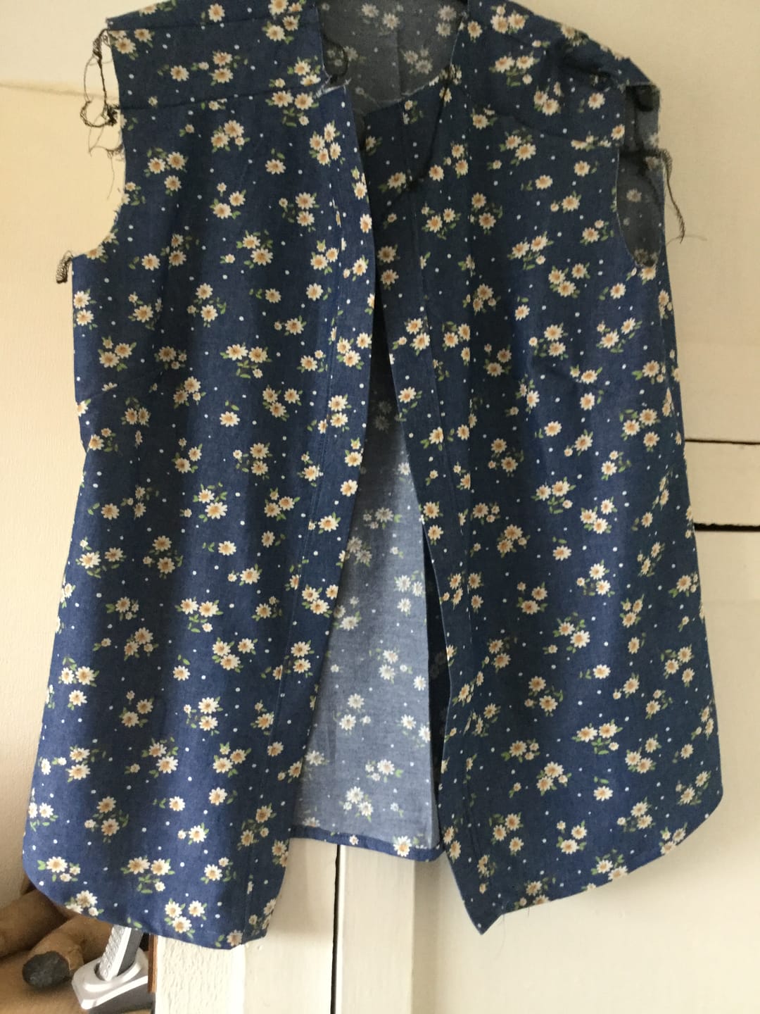 Customer photo review of Daisies Chambray Denim Fabric