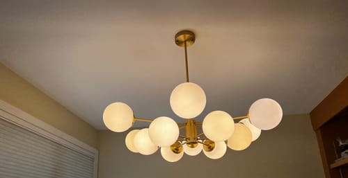 Customer photo review of Opal Glass Globe Sputnik Chandelier