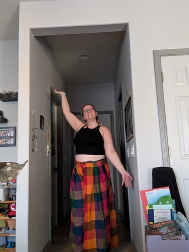 Customer photo review of FRIDA PANTS | MULTI CHEX