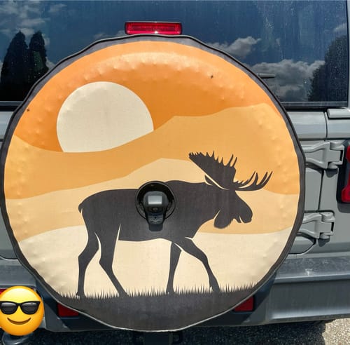 Customer photo review of Moose & Mountains Silhouette Spare Tire Cover