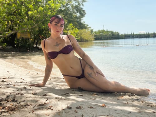 Customer photo review of 504 Balconette Bikini Top - Plum