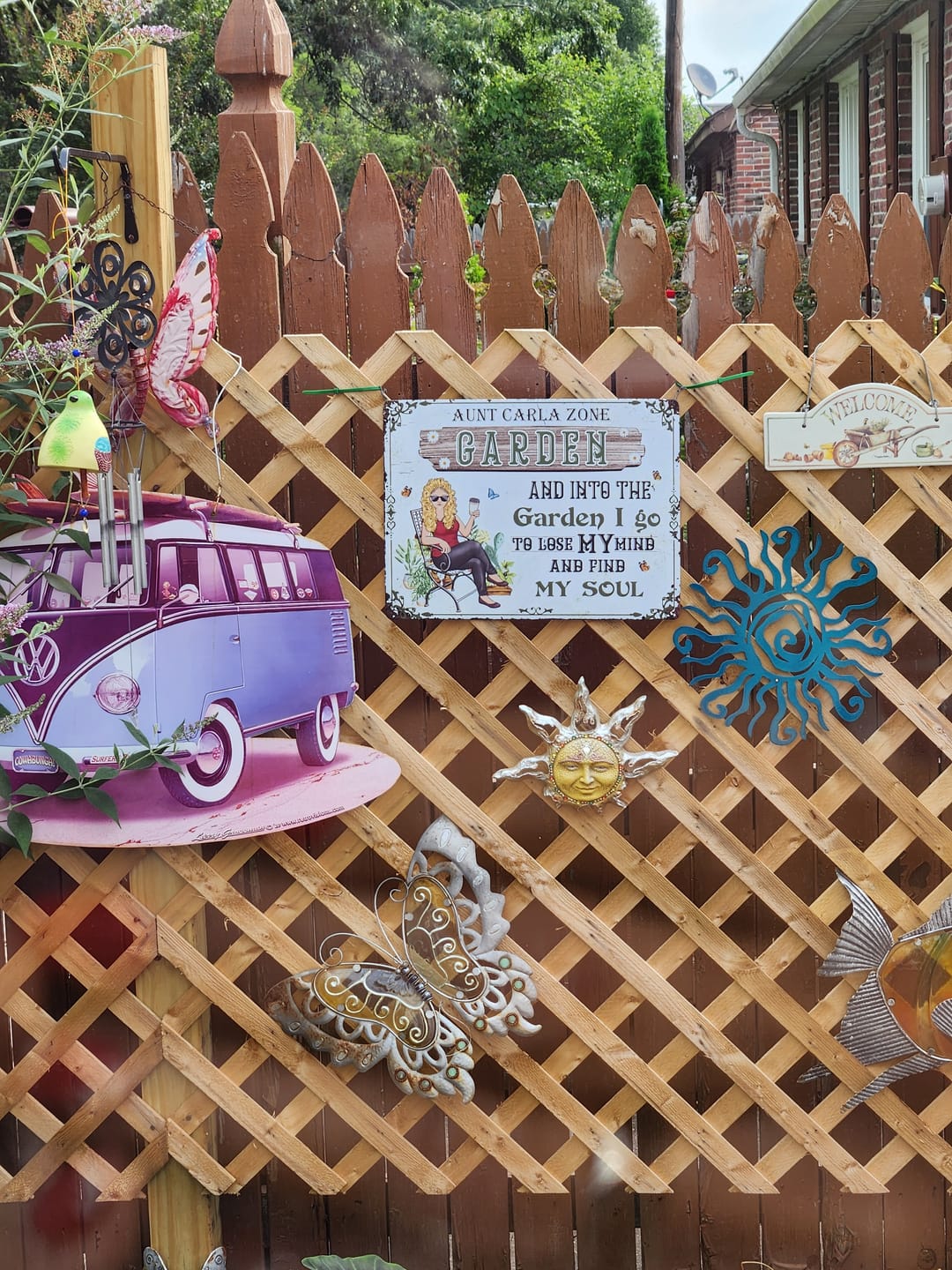 Customer photo review of And Into The Garden I Go Gardening Girl - Garden Sign - Personalized Custom Classic Metal Signs