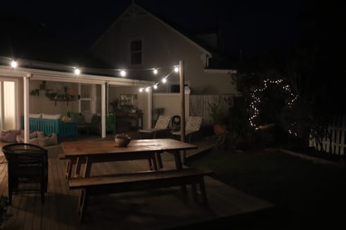 Customer photo review of Litehouse Festoon Outdoor Bulb String Lights + FREE Solar Fairy Lights
