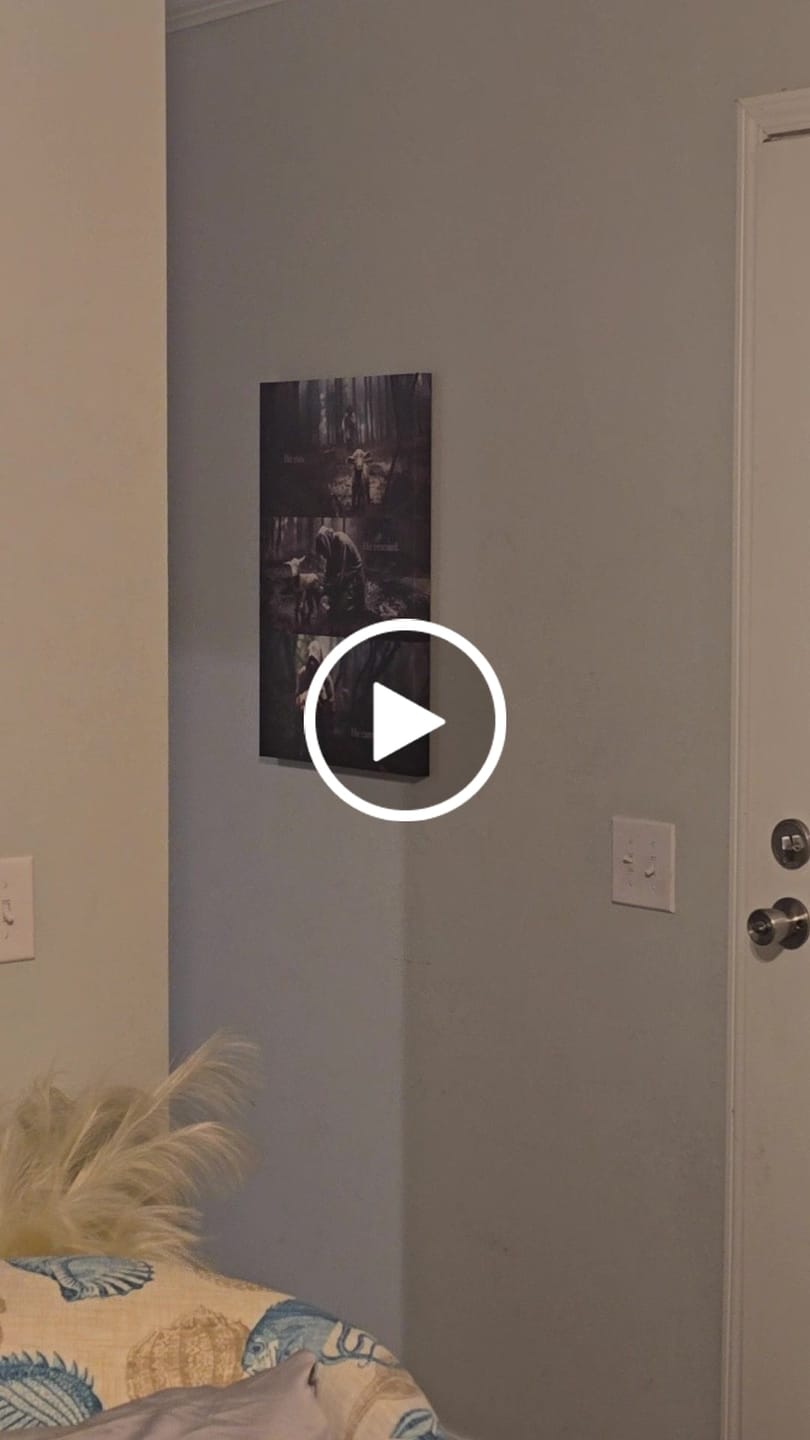 Customer video review of He Ran, He Rescued, He Carried, Jesus and Lost Sheep, Wall Art Canvas