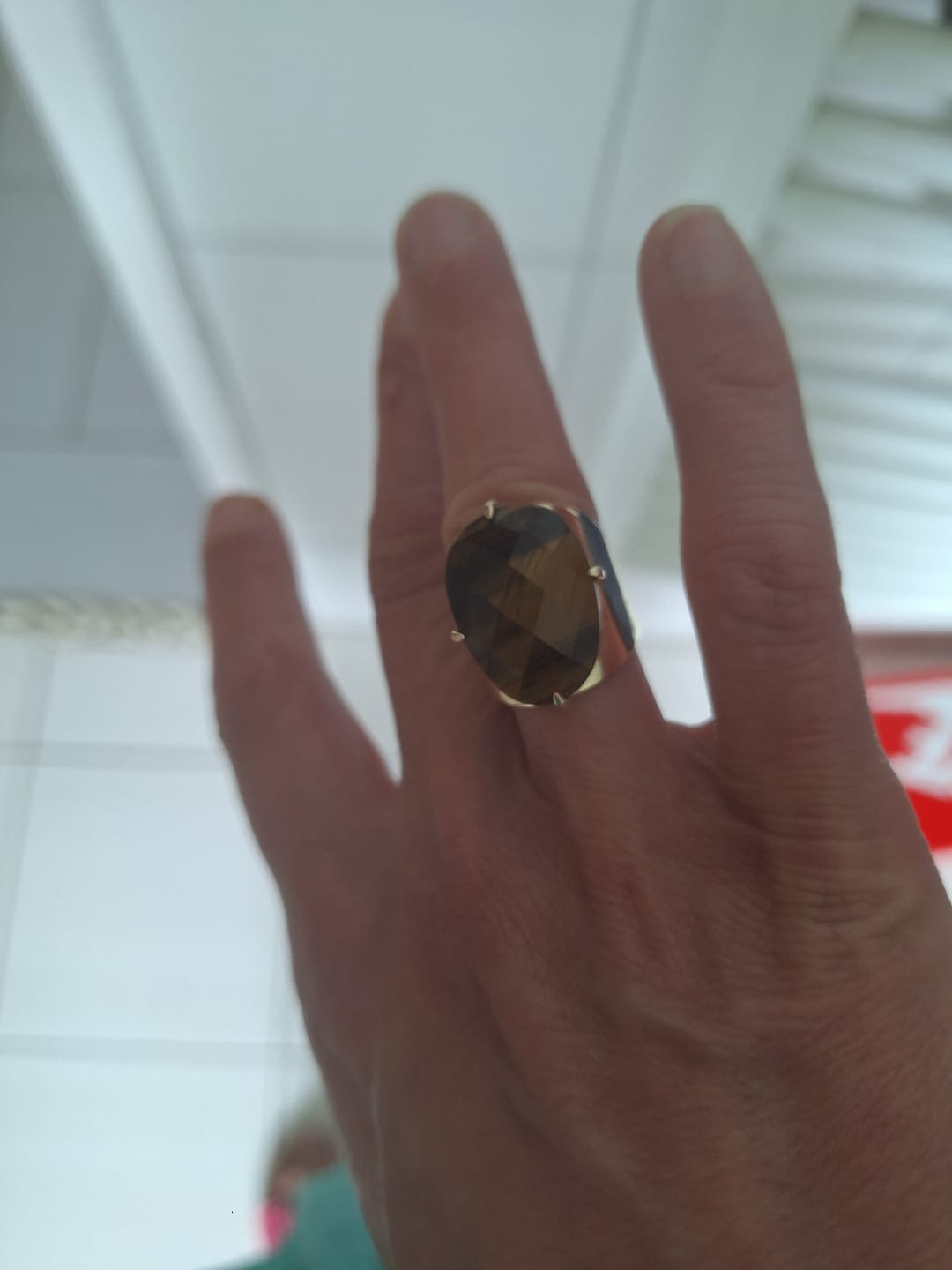 Customer photo review of Bague Oeil de Tigre Femme