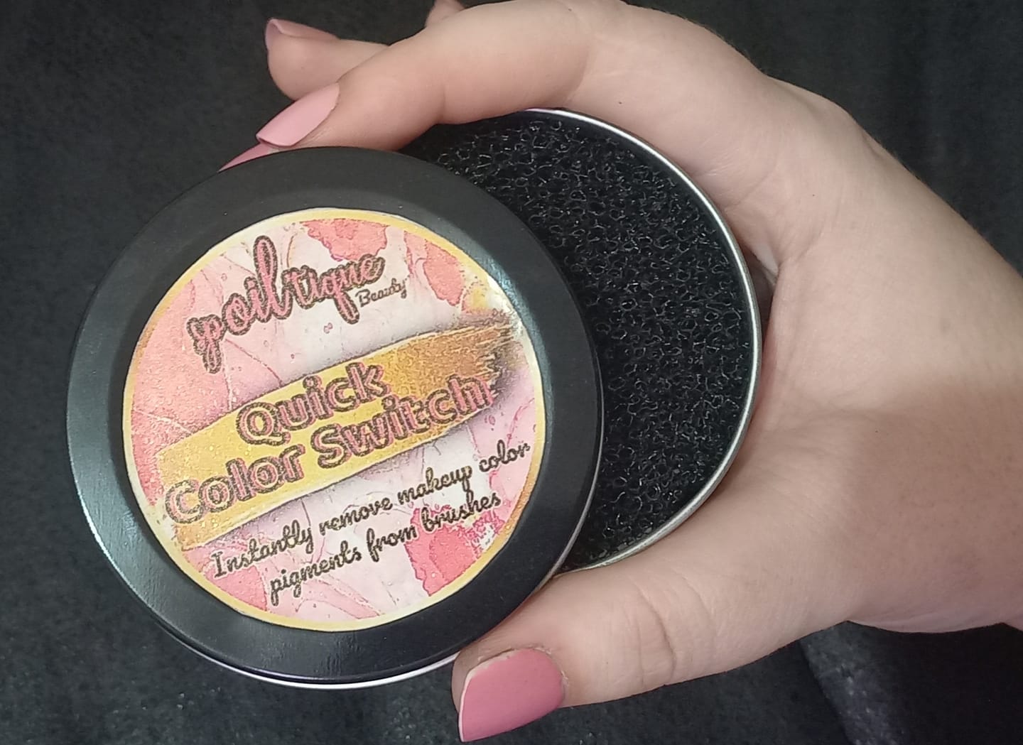 Customer photo review of 90 ml Tin Container with Lid (75 grams) - Black