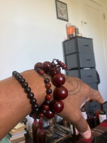 Customer photo review of FREE Today: Maintain Healing Energy Rosewood Agarwood Dragon Carved Protection Bracelet