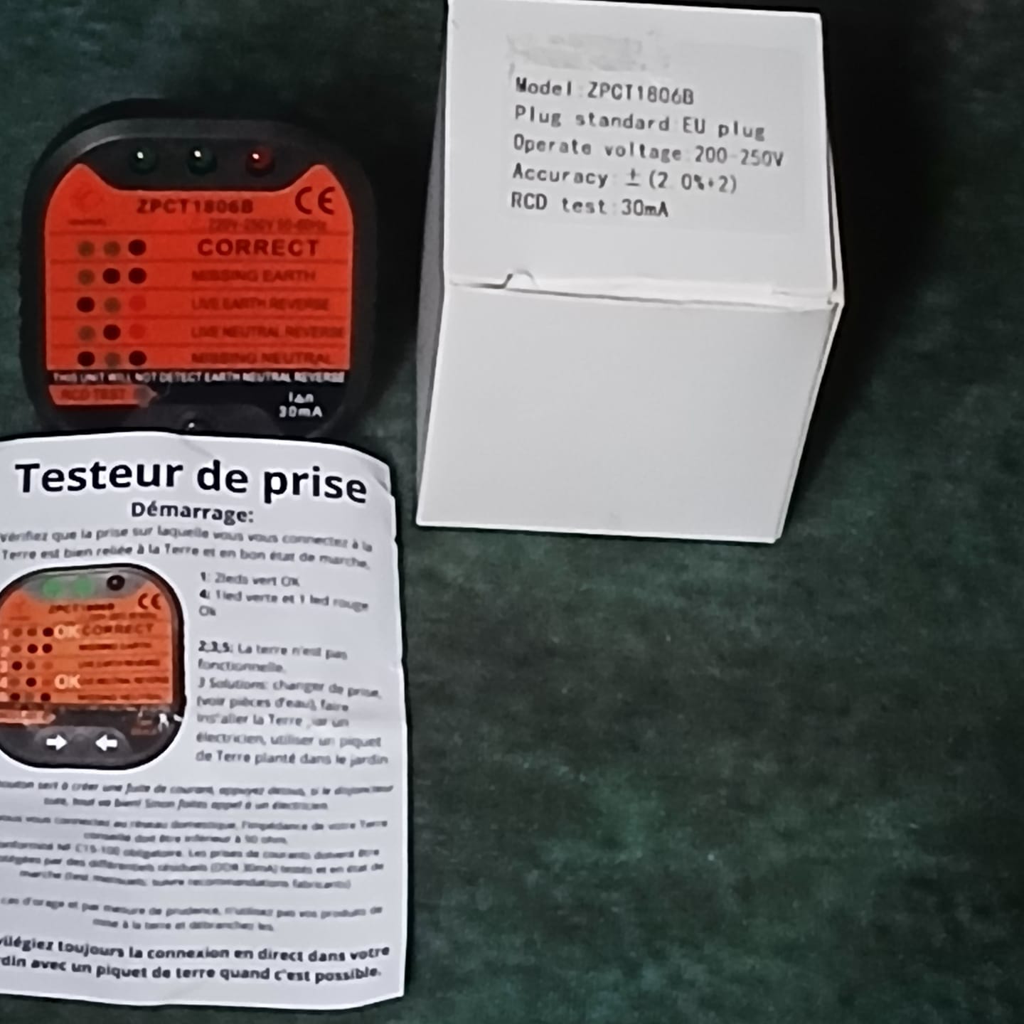 Customer photo review of LE TESTEUR DE PRISE DE TERRE"Terra- Laterre"