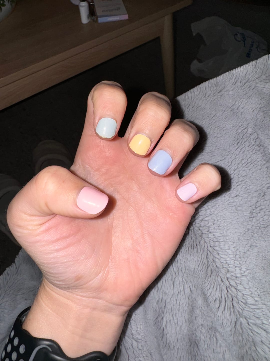 Customer photo review of Pastel Rainbow DIY Semicured Gel Nail Sticker Kit