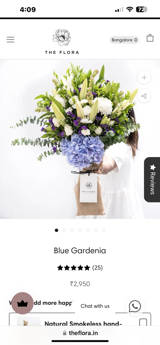 Customer photo review of Blue Gardenia